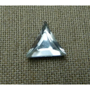 Silver Tone Clear Plastic Rhinestone Triangle
